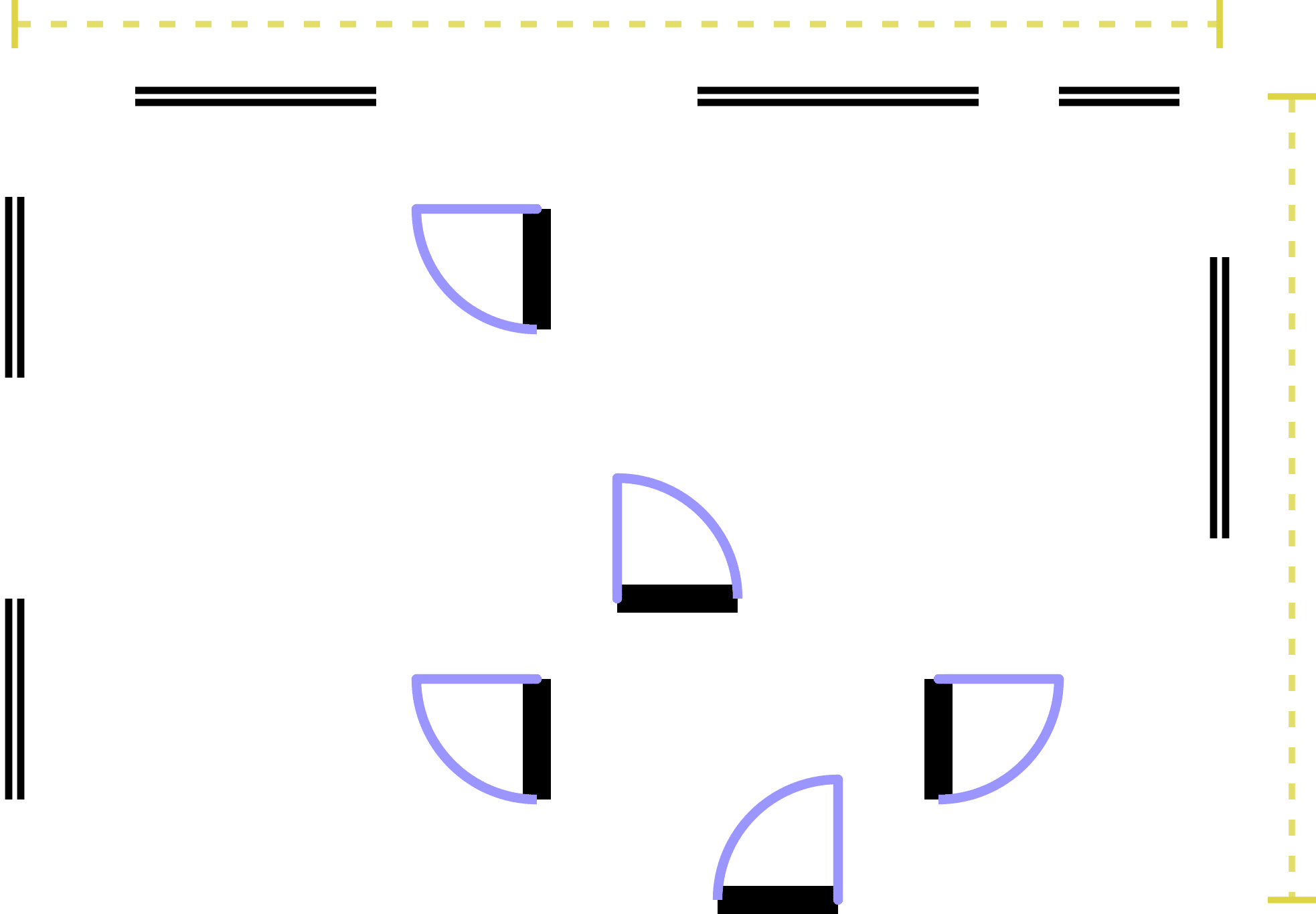 hero-cad-plaene-v3 Schematischer Grundriss mit Türen, Fenstern und Maßlinien als CAD-Plan